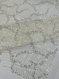 Heavy Beaded Leaf Design on a mesh | New Creation Fabric & Foam - New Creations Fabric & Foam Inc