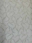 Heavy Beaded Leaf Design on a mesh | New Creation Fabric & Foam - New Creations Fabric & Foam Inc