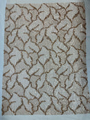 Heavy Beaded Leaf Design on a mesh | New Creation Fabric & Foam - New Creations Fabric & Foam Inc