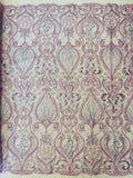 HEAVY DAMASK BEADED LACE (By The Yard) - New Creations Fabric & Foam Inc