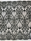 HEAVY DAMASK BEADED LACE (By The Yard) - New Creations Fabric & Foam Inc