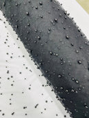 Heavy Scattered Pearls Studded Mesh Fabric| New Creations Fabric & Foam Inc. - New Creations Fabric & Foam Inc