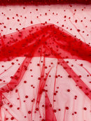 Heavy Scattered Pearls Studded Mesh Fabric| New Creations Fabric & Foam Inc. - New Creations Fabric & Foam Inc