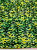 Holographic Flames Foil Printed Spandex Fabric (By The Yard) - New Creations Fabric & Foam Inc