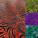 Holographic Foil Tribal Flame Design On A Stretch Velvet 58" Wide| New Creations Fabric & Foam Inc. - New Creations Fabric & Foam Inc
