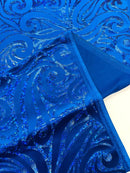 Holographic Foil Tribal Flame Design On A Stretch Velvet 58" Wide| New Creations Fabric & Foam Inc. - New Creations Fabric & Foam Inc