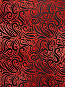 Holographic Foil Tribal Flame Design On A Stretch Velvet 58" Wide| New Creations Fabric & Foam Inc. - New Creations Fabric & Foam Inc