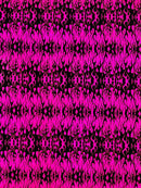 Hot Rod Tricot Holographic 4 Way Spandex with Black Red Flocking Flames Glitter Fabric - New Creations Fabric & Foam Inc