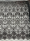 King Damask Sequin Fabric 54” Wide| New Creations Fabric & Foam Inc. - New Creations Fabric & Foam Inc