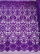 King Damask Sequin Fabric 54” Wide| New Creations Fabric & Foam Inc. - New Creations Fabric & Foam Inc
