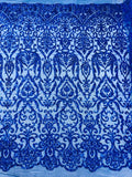 King Damask Sequin Fabric 54” Wide| New Creations Fabric & Foam Inc. - New Creations Fabric & Foam Inc