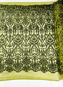 King Damask Sequin Fabric 54” Wide| New Creations Fabric & Foam Inc. - New Creations Fabric & Foam Inc