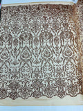 King Damask Sequin Fabric 54” Wide| New Creations Fabric & Foam Inc. - New Creations Fabric & Foam Inc