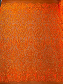 King Damask Sequin Fabric 54” Wide| New Creations Fabric & Foam Inc. - New Creations Fabric & Foam Inc