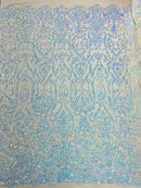 King Damask Sequin Fabric 54” Wide| New Creations Fabric & Foam Inc. - New Creations Fabric & Foam Inc