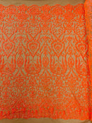 King Damask Sequin Fabric 54” Wide| New Creations Fabric & Foam Inc. - New Creations Fabric & Foam Inc