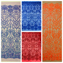 KING DAMASK SEQUIN STRETCH MESH FABRIC (By The Yard)