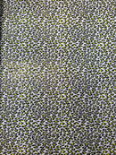 Leopard print with foil stretch spandex fabric | New Creation Fabric & Foam - New Creations Fabric & Foam Inc