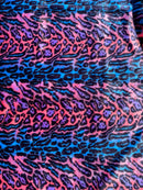 Leopard Tie Dyed Faux Fur, Black Light Reflective (by the yard) - New Creations Fabric & Foam Inc