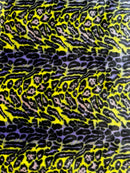 Leopard Tie Dyed Faux Fur, Black Light Reflective (by the yard) - New Creations Fabric & Foam Inc