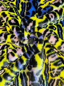 Leopard Tie Dyed Faux Fur, Black Light Reflective (by the yard) - New Creations Fabric & Foam Inc