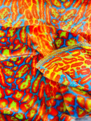 Leopard Tie Dyed Faux Fur, Black Light Reflective (by the yard) - New Creations Fabric & Foam Inc