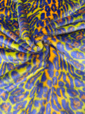 Leopard Tie Dyed Faux Fur, Black Light Reflective (by the yard) - New Creations Fabric & Foam Inc