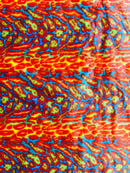 Leopard Tie Dyed Faux Fur, Black Light Reflective (by the yard) - New Creations Fabric & Foam Inc