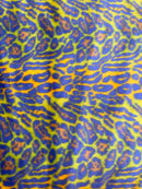 Leopard Tie Dyed Faux Fur, Black Light Reflective (by the yard) - New Creations Fabric & Foam Inc