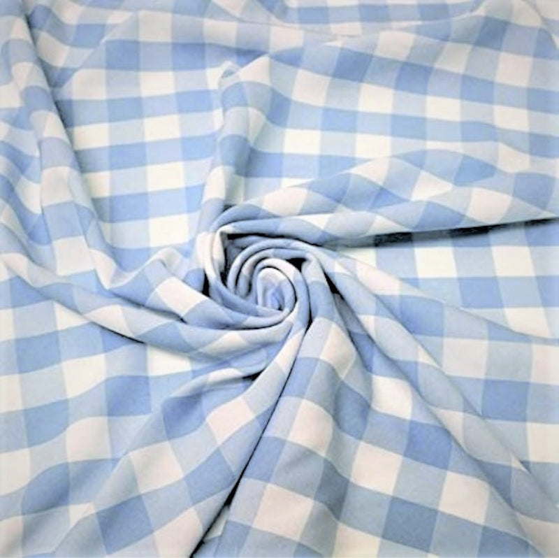 58/59" Wide 100% Polyester Poplin Gingham Checkered Fabric By The Yard