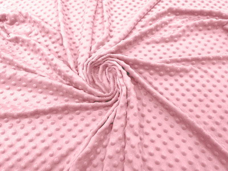 Light Pink - Minky Dimple Dot Soft Cuddle Fabric 58/59" Wide 100% Polyester Sold By The Yard.
