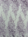 Big Glitter Damask Design On A Mesh Lace Fabric/Prom/Sold By The Yard