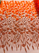 Luxury 3D Floral/Butterfly Beaded lace 54” Wide| New Creations Fabric & Foam Inc. - New Creations Fabric & Foam Inc