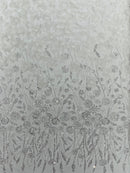 Luxury 3D Floral/Butterfly Beaded lace 54” Wide| New Creations Fabric & Foam Inc. - New Creations Fabric & Foam Inc