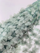 Luxury 3D Floral/Butterfly Beaded lace 54” Wide| New Creations Fabric & Foam Inc. - New Creations Fabric & Foam Inc