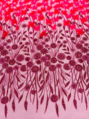 Luxury 3D Floral/Butterfly Beaded lace 54” Wide| New Creations Fabric & Foam Inc. - New Creations Fabric & Foam Inc