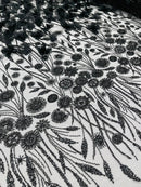Luxury 3D Floral/Butterfly Beaded lace 54” Wide| New Creations Fabric & Foam Inc. - New Creations Fabric & Foam Inc