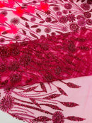 Luxury 3D Floral/Butterfly Beaded lace 54” Wide| New Creations Fabric & Foam Inc. - New Creations Fabric & Foam Inc