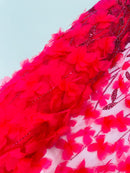 Luxury 3D Floral/Butterfly Beaded lace 54” Wide| New Creations Fabric & Foam Inc. - New Creations Fabric & Foam Inc