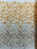 Luxury 3D Floral/Butterfly Beaded lace 54” Wide| New Creations Fabric & Foam Inc. - New Creations Fabric & Foam Inc