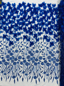 Luxury 3D Floral/Butterfly Beaded lace 54” Wide| New Creations Fabric & Foam Inc. - New Creations Fabric & Foam Inc