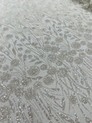 Luxury 3D Floral/Butterfly Beaded lace 54” Wide| New Creations Fabric & Foam Inc. - New Creations Fabric & Foam Inc