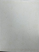 Luxury Bridal Fabric with Geometric Beading on a mesh 54” Wide| New Creations Fabric & Foam Inc. - New Creations Fabric & Foam Inc