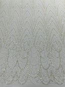 Luxury Chain Geometric Beaded Lace 54” Wide| New Creations Fabric & Foam Inc. - New Creations Fabric & Foam Inc