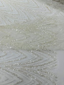 Luxury Chain Geometric Beaded Lace 54” Wide| New Creations Fabric & Foam Inc. - New Creations Fabric & Foam Inc
