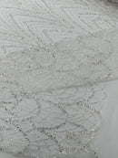 Luxury Chain Geometric Beaded Lace 54” Wide| New Creations Fabric & Foam Inc. - New Creations Fabric & Foam Inc