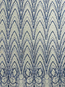 Luxury Chain Geometric Beaded Lace 54” Wide| New Creations Fabric & Foam Inc. - New Creations Fabric & Foam Inc