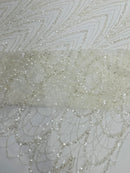 Luxury Chain Geometric Beaded Lace 54” Wide| New Creations Fabric & Foam Inc. - New Creations Fabric & Foam Inc