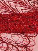 Luxury Chain Geometric Beaded Lace 54” Wide| New Creations Fabric & Foam Inc. - New Creations Fabric & Foam Inc