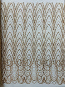 Luxury Chain Geometric Beaded Lace 54” Wide| New Creations Fabric & Foam Inc. - New Creations Fabric & Foam Inc